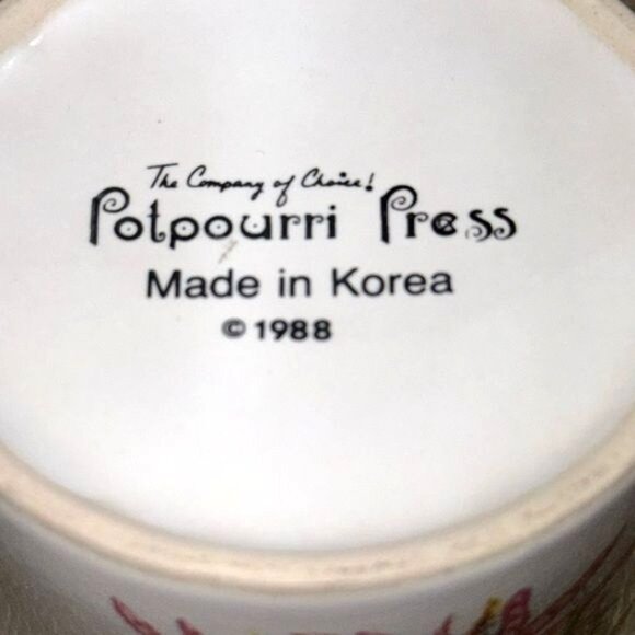 Vintage Potpourri Press Floral Heart Mug Made In Korea 1988 - Picture 3 of 6